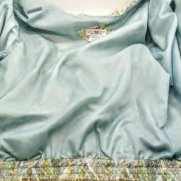 Stunt Sports Zip Button Silk Print Bomber Jacket - Picture 7 of 8